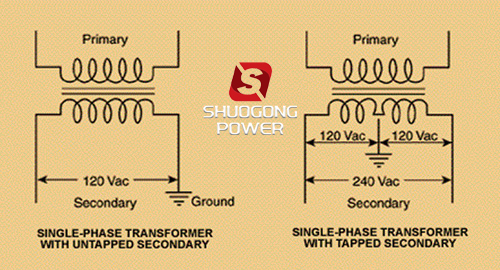 Single-phase transformer connection